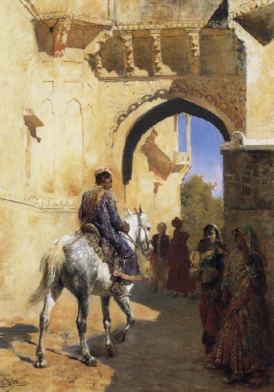 Edwin Lord Weeks A Street SDcene in North West India,Probably Udaipur China oil painting art